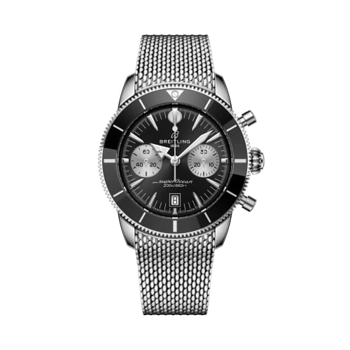 Breitling Superocean Heritage B01 Chronograph 42 Stainless Steel / Black / Bracelet / UK Edition