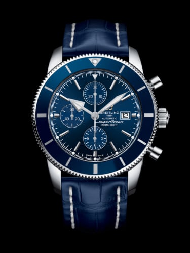 Breitling Superocean Heritage II 46 Chronograph Stainless Steel / Blue / Blue / Croco / Pin