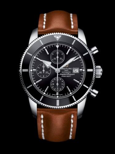 Breitling Superocean Heritage II 46 Chronograph Stainless Steel / Black / Black / Calf / Folding