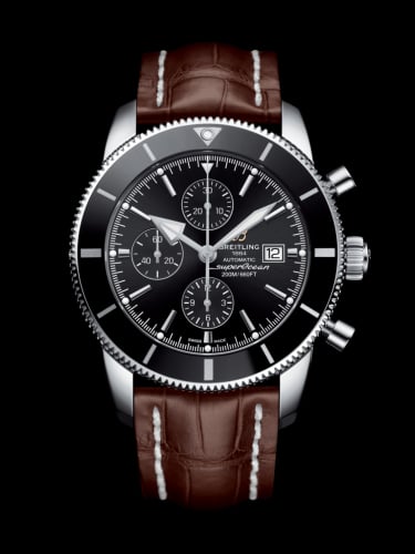 Breitling Superocean Heritage II 46 Chronograph Stainless Steel / Black / Black / Croco / Pin