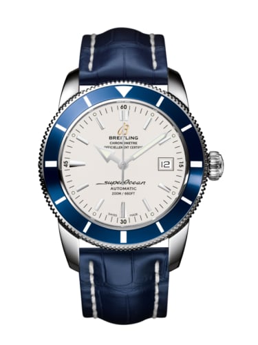 Breitling Superocean Heritage 42 Stainless Steel / Blue / Stratus Silver / Croco