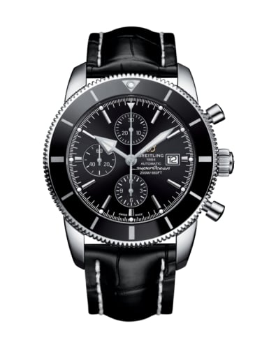 Breitling Superocean Heritage II 46 Chronograph Stainless Steel / Black / Black / Croco / Pin