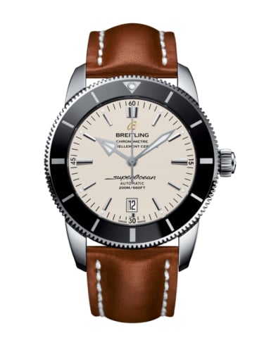 Breitling Superocean Heritage II 46 Stainless Steel / Black / Silver / Calf / Pin