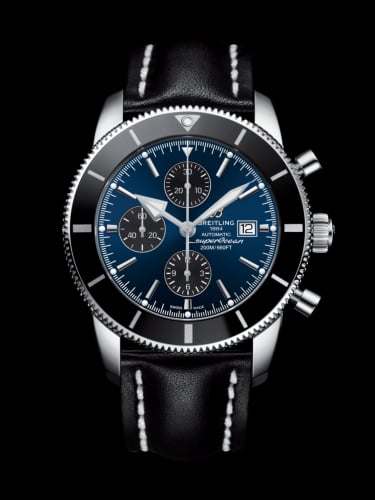 Breitling Superocean Heritage II 46 Chronograph Stainless Steel / Black / Blue / Calf / Folding