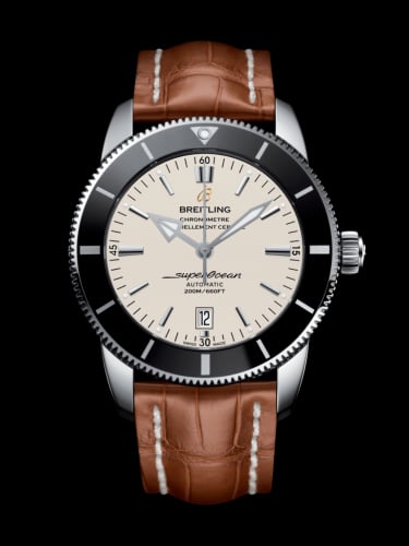 Breitling Superocean Heritage II 46 Stainless Steel / Black / Silver / Croco / Folding