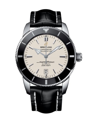 Breitling Superocean Heritage II 46 Stainless Steel / Black / Silver / Croco / Pin