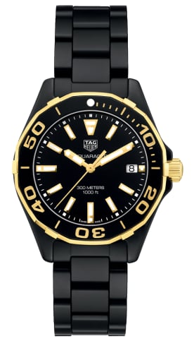 TAG Heuer Aquaracer 300M Quartz 35 Ceramic / Yellow Gold / Black / Bracelet