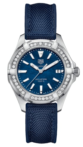 TAG Heuer Aquaracer 300M Quartz 35 Stainless Steel / Diamond / Blue MOP / Nylon