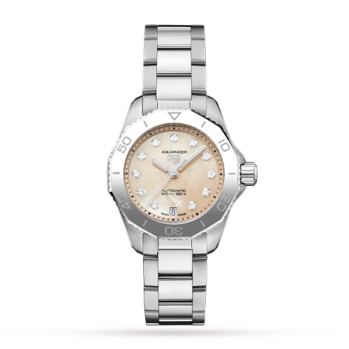 TAG Heuer Aquaracer Professional 200 Automatic 30 Stainless Steel / Beige MOP / Watches of Switzerland