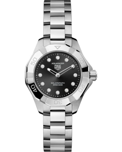 TAG Heuer Aquaracer Professional 100 Solargraph 28 Stainless Steel / Black - Diamond