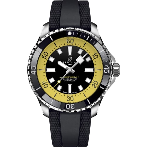 Breitling SuperOcean Automatic 44 Stainless Steel / Black - Yellow / Rüschenbeck Edition