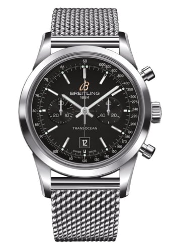Breitling Transocean Chronograph 38 Black / Milanese