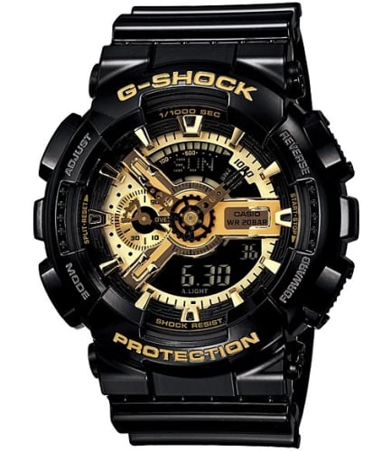 Casio GA-110GB-1A Black Gold Negative