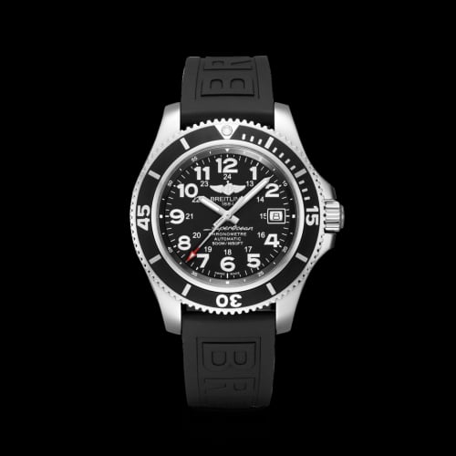 Breitling Superocean II 42 Stainless Steel / Volcano Black / Rubber / Pin