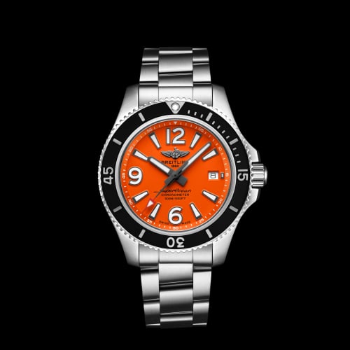 Breitling Superocean 42 Stainless Steel / Orange / Bracelet