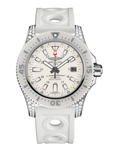 Breitling Superocean 44 Special Stainless Steel / Diamondworks / Hurricane White / Rubber