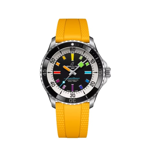 Breitling SuperOcean Automatic 42 Stainless Steel / Black - Rainbow / Rubber