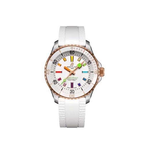 Breitling SuperOcean Automatic 36 Stainless Steel - Red Gold / White - Rainbow
