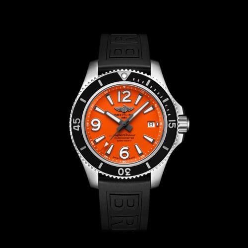 Breitling Superocean 42 Stainless Steel / Orange / Rubber / Folding