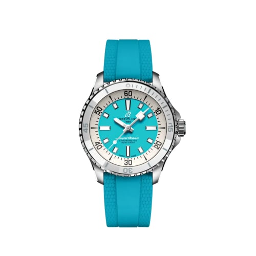 Breitling SuperOcean Automatic 36 Stainless Steel / Turquoise / Rubber