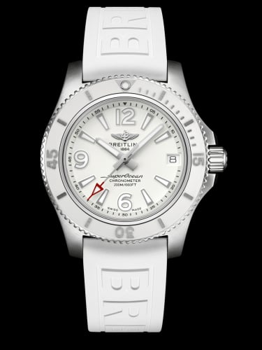 Breitling Superocean 36 Stainless Steel / White / Rubber / Pin