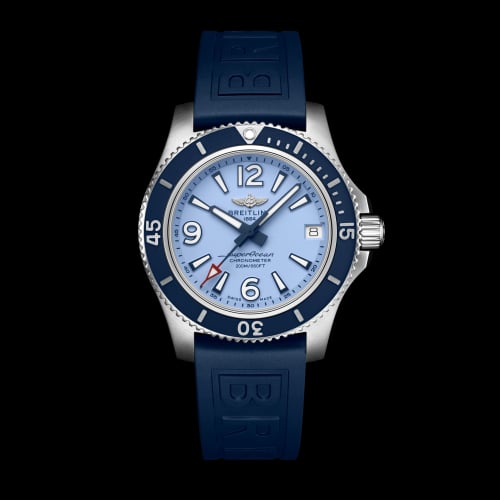 Breitling Superocean 36 Stainless Steel / Blue / Rubber / Pin