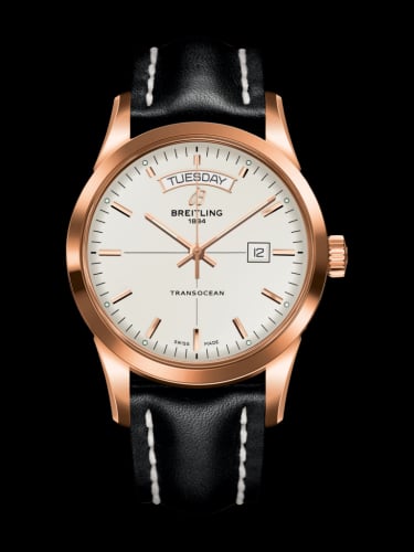 Breitling Transocean Day &amp; Date Red Gold / Silver / Calf / Pin