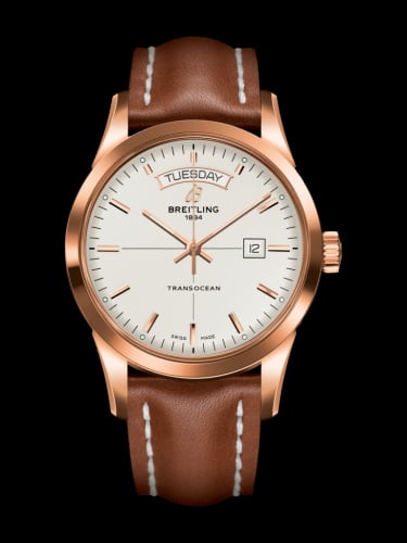 Breitling Transocean Day &amp; Date Red Gold / Silver / Calf / Pin