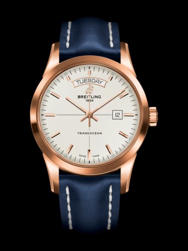 Breitling Transocean Day &amp; Date Red Gold / Silver / Calf / Pin