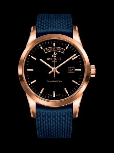 Breitling Transocean Day &amp; Date Red Gold / Black / Rubber / Folding