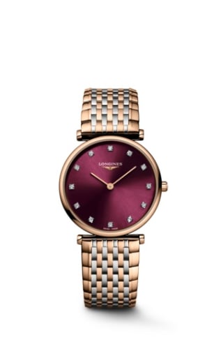 Longines La Grande Classique Quartz 29 Stainless Steel - Red Gold PVD / Burgundy - Diamond