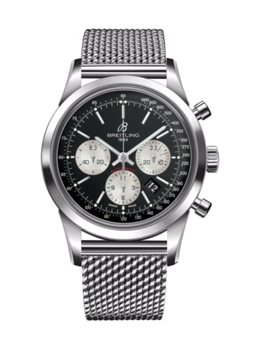 Breitling Transocean Chronograph Stainless Steel / Reverse Panda / Bracelet