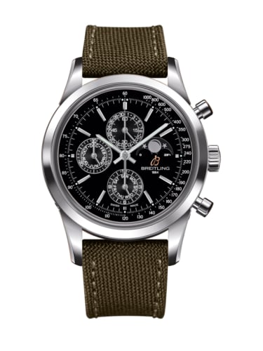 Breitling Transocean Chronograph 1461 Stainless Steel / Black / Military / Pin