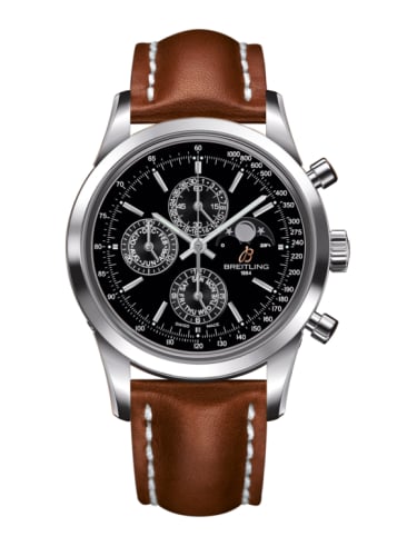 Breitling Transocean Chronograph 1461 Stainless Steel / Black / Calf / Pin