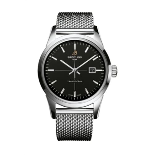 Breitling Transocean Date Stainless Steel / Black / Bracelet