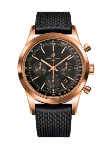 Breitling Transocean Chronograph Red Gold / Black / Rubber Aero Classic