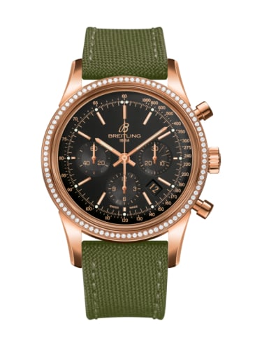 Breitling Transocean Chronograph Red Gold / Diamond / Black / Military