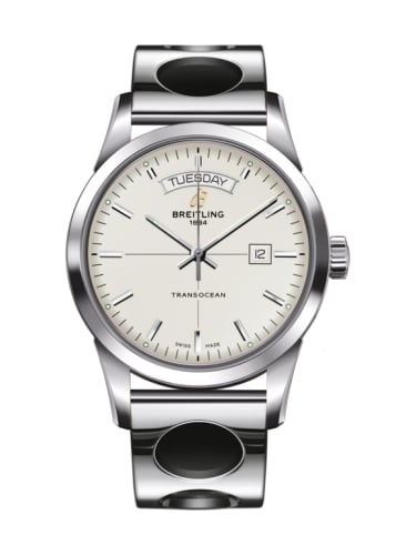 Breitling Transocean Day &amp; Date Stainless Steel / Silver / Racer