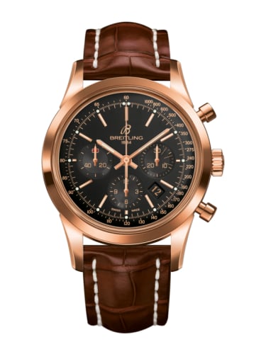Breitling Transocean Chronograph Red Gold / Black / Croco