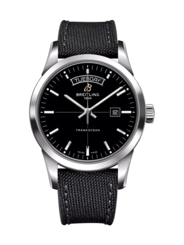 Breitling Transocean Day &amp; Date Stainless Steel / Black / Military