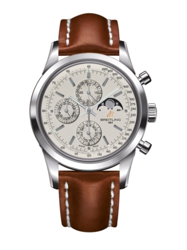 Breitling Transocean Chronograph 1461 Stainless Steel / Silver / Calf / Pin