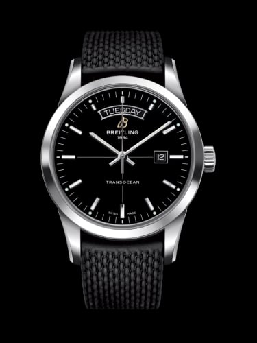 Breitling Transocean Day &amp; Date Stainless Steel / Black / Rubber / Folding