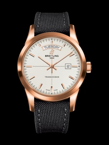 Breitling Transocean Day &amp; Date Red Gold / Silver / Military / Pin
