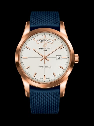 Breitling Transocean Day &amp; Date Red Gold / Silver / Rubber / Folding