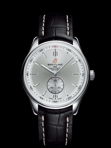Breitling Premier Automatic 40 Stainless Steel / Silver / Croco Black / Folding