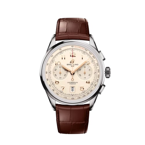 Breitling Premier B01 Chronograph 42 Stainless Steel / Cream / Alligator - Matte