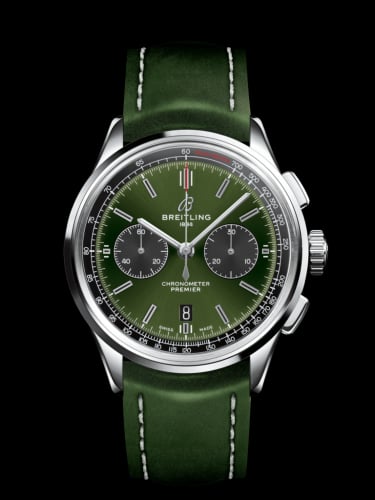 Breitling Premier B01 Chronograph 42 Bentley Stainless Steel / Green / Calf / Folding