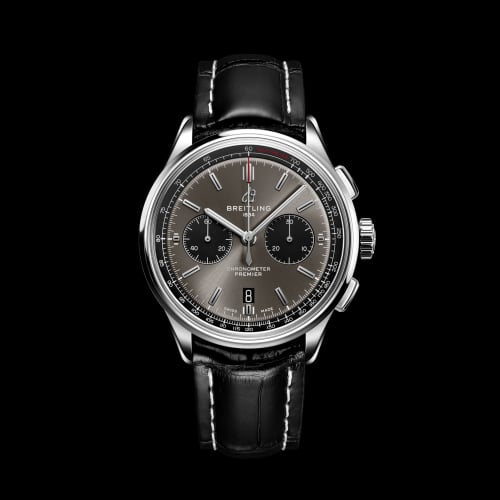 Breitling Premier B01 Chronograph 42 Stainless Steel / Anthracite / Croco / Folding