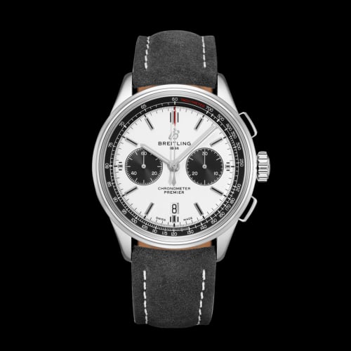 Breitling Premier B01 Chronograph 42 Stainless Steel / Silver / Anthracite Nubuck / Pin
