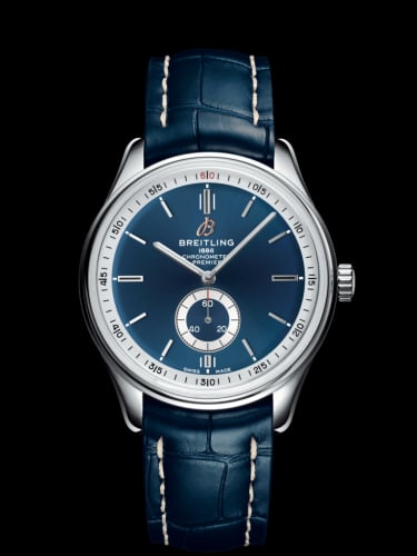 Breitling Premier Automatic 40 Stainless Steel / Blue / Croco Blue / Tang